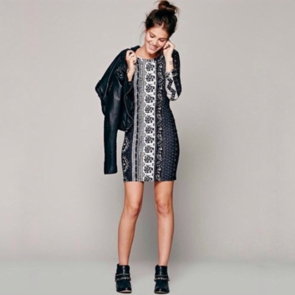 NWT NOVELLA ROYALE Hyperion Dress in Ash Tangier Long Sleeve Soft Bodycon Size S
